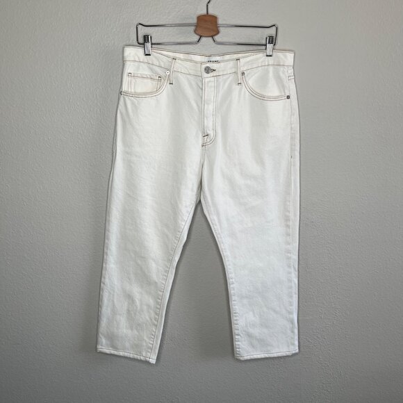 Frame Le Slouch Ecru Jeans Size 30 Eggshell White - Picture 2 of 14